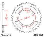 JT Steel Rear Sprocket 50 Tooth (JTR461.50)