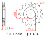 JT Front Sprocket | 13 Tooth | 520 | Steel (JTF434.13)