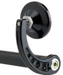 Joker Machine Curved Stem 2.25" Round Black Bar End Mirror (09-312-CB)