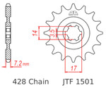JT Front Sprocket | 13 Tooth | 428 | Steel (JTF1501.13)