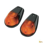 K&S Flush Mount 3.5"x2.25" Marker Lights Single Filament Carbon/Amber (25-8016)