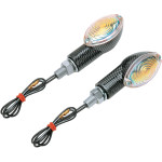 K&S Ultra Small Mini Stalk Marker Lights Faux Carbon w/Rainbow Lens (25-8362)