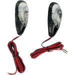 K&S LED Flush Bolt Mount Mini Marker Light Carbon w/Red LED (25-9551B)