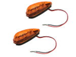 K&S Black Teardrop LED Marker Lights w/Amber Lens (25-8900)