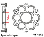 JT Ducati Aluminum Rear Sprocket Carrier 520/525 (JTA760B)