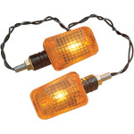 K&S Universal Mini Stalk Carbon-Look Marker Lights w/Amber Lens (25-8149)