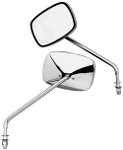 Emgo Chrome Universal Steel Mirror Die Cast Long Stem Pair (20-21705)