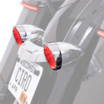 Ciro Fang Rear Turn Signal Light Inserts - Chrome w/Red LED (45501)