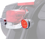 Ciro Fang Rear Turn Signal Light Inserts - Chrome w/Red LED (45501)