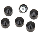 Ciro Peaked Black Rocker Box Bolt Cap Set (70008)