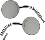 Biltwell Round Perch Mount Utility Mirrors Chrome 4" (6503-400-532)