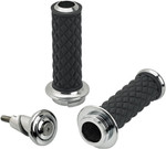 Biltwell Alumicore Grips w/Dual Cable Throttle Sleeve Chrome (6604-105-01)