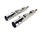 Bassani 4" DNT Straight-Can Chrome Slip-On Mufflers w/Chrome End Caps (1F72DNT6)