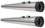 Bassani 4" DNT Slip-On Megaphone Chrome Mufflers w/Black End Caps (1F57DNT5)
