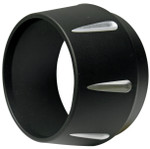 Bassani Megaphone Style Black Billet Contrasting Flutes Muffler End Cap (BESMR)