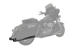 Bassani 4" Megaphone Slip-On Mufflers Black/Tapered Black End Caps (FLH-517LRB)