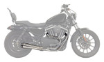 Bassani Road Rage Upswept Megaphone Chrome 2-into-1 Exhaust System (1X52R)