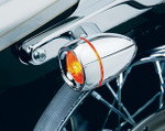 Kuryakyn Chrome Deep Dish Bezels with Amber Lens for Bullet Turn Signals (2108)
