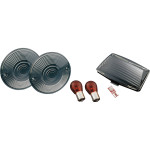 Kuryakyn Smoke Front Turn Signal & Rear Fender Tip Lens Kit w/Red Bulbs (4995)