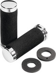 Parts Unlimited Cruiser 7/8" Black/Chrome Handlebar Grips (1806-10-013)