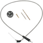 Moose Black Carburetor Caps & Stainless Throttle Cable Kit (1050-0029)