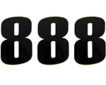 Moose 3-pk Adhesive 6" Race Numbers Black #8 (4310-0668)