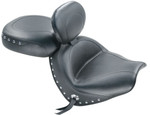 Mustang 2-Piece Wide Touring Seat w/Driver Backrest Studded (79190)