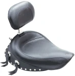 Mustang Wide Studded Solo Seat w/Driver Backrest (79120)