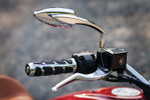 Kuryakyn Kinetic Chrome/Black Rubber Cable-Style Handlebar Grips (6375)
