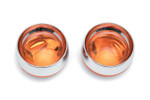 Kuryakyn Deep Dish Signal Bezels Chrome w/Amber Lens Rear (2268)