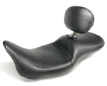 Le Pera Daddy Long Legs Smooth Black Motorcycle Seat w/Backrest (LK-957DLBRS)