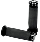 RSD Chrono Black Contrast Cut Throttle by Wire Handlebar Grips (0063-2037-BM)