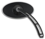 Pro-One Oval Black Left Billet Mirror w/Weekend Warrior Cutout Stem (102310B)