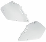 UFO White Plastic Rear Side Panels for '96-00 Suzuki RM125/RM250 (SU02959#041)