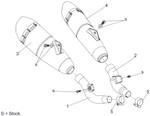 Yoshimura RS-9T Dual Slip-On Exhaust Muffler | Stainless/Carbon Tip (225832R520)
