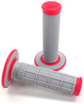 Renthal Dual Compound Tapered 1/2 Waffle Red/Gray Grips (G163)