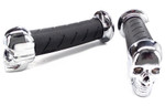 Pro Grip Skull Cruiser Chrome/Black Grips for 1" Handlebars (PA0862HDSKCR)