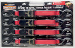 Steadymate 1" x 12' Tie Downs w/Ratchet Buckles Red (15531)