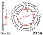 JT 39 Tooth 530 Steel Rear Sprocket (JTR302.39)
