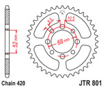 JT Steel Rear Sprocket 46 Tooth (JTR801.46)