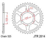 JT Steel Rear Sprocket | 525 | 37 Tooth (JTR2014.37)