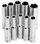 Performance Tool 1/4" SAE 6 Point Deep Socket Set (W36300)