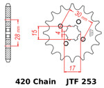 JT Front Sprocket | 17 Tooth | 420 | Steel (JTF253.17)
