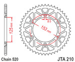 JT Rear Sprocket | Racelite Aluminum | Black | 520 | 46 Tooth (JTA210.46BLK)