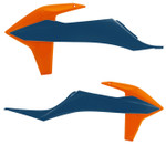 Acerbis Orange/Factory Blue Plastic Radiator Shrouds/Scoops (2726517302)