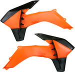 Acerbis Orange/Black Plastic Radiator Shrouds/Scoops (2314251008)