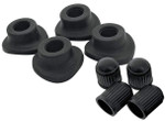 Bolt Valve Stem Rubbe Grommet & Cap Set 4-Pack (2007-GRM)
