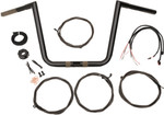 LA Choppers 13" Rise Twin Peaks Black Touring Handlebar w/Cables (LA-7312KT1-63B)