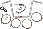 LA Choppers 10" Rise Twin Peaks Chrome Touring Handlebar w/Cables (LA-7312KT1-61)