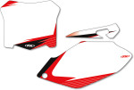 Factory Effex White/Red Pre-Cut Graphic Number Plate Kit (12-64336)